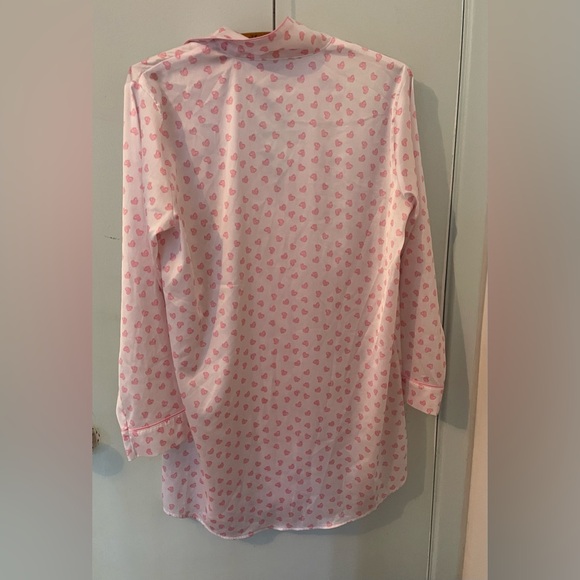 NWOT Tabitha Webb⭐️sleepwear pink and white satin hearts sleep shirt Siz… - Picture 7 of 7